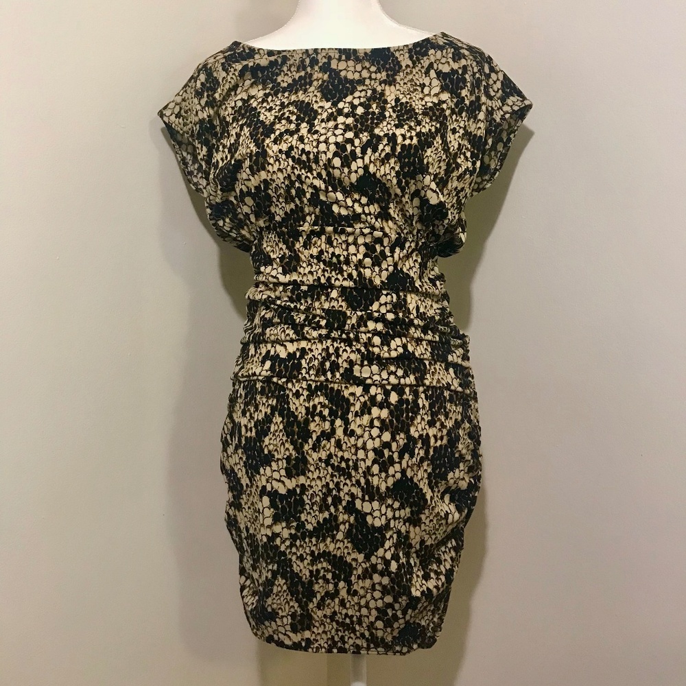 VS Snakeskin Print Slinky Sexy Cocktail Work Dress